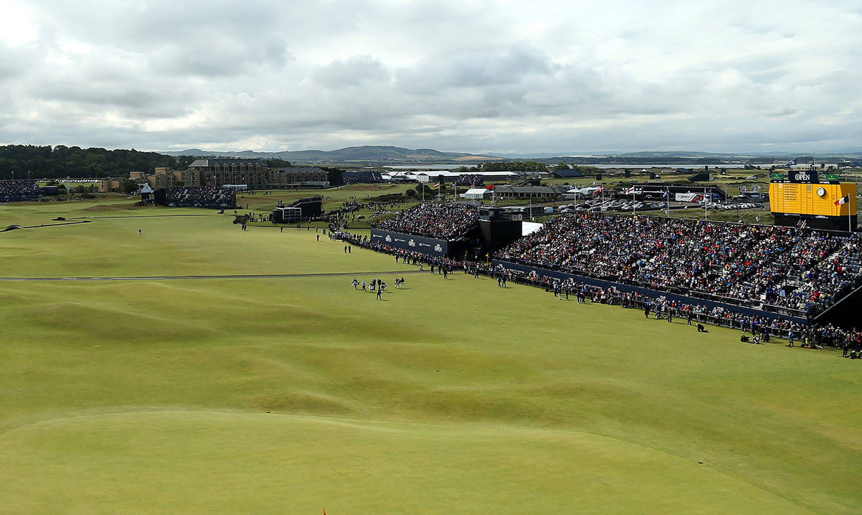 The first hole at the Old Course, which shares its fairway with the 18th